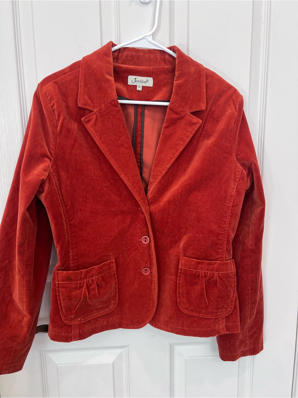 Vintage Jessica Burnt Orange Velour Blazer
